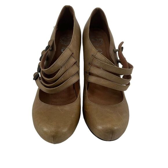Jeffrey Campbell Heels Alberta Mary Jane Strappy Size 9 Brown Pin Up Retro Shoes - Picture 3 of 12